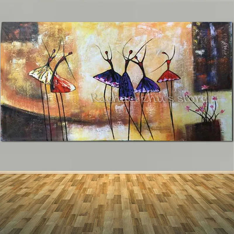 

Figurative Art Ballet dancer painting Hand Painted Modern Abstract Oil Painting on canvas wall art for living room decoration