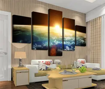 

5 Panel Free Shipping Hot Sell Sunrise Modern Home Wall Decor Canvas Picture Art Hd Print Painting Canvas Arts Framed Art F/9158