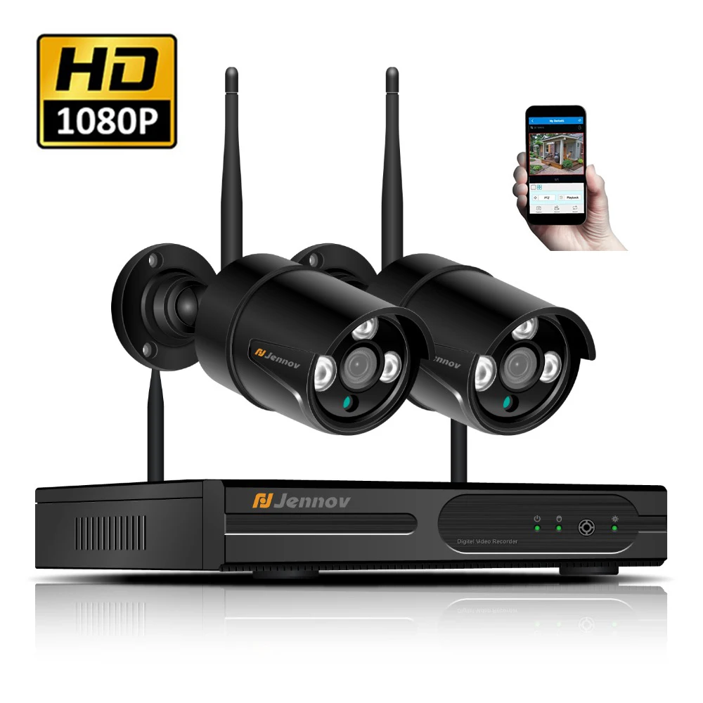 

Einnov 2CH Wireless CCTV System 1080P NVR 2MP Audio Sound Wifi Camera IR Night P2P Security Video Surveillance Kit Set 2TB HDD