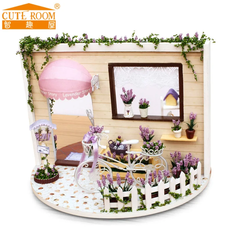 

Diy music box lavender 3d wool handmade model rotary house romantic rural style diy house material package