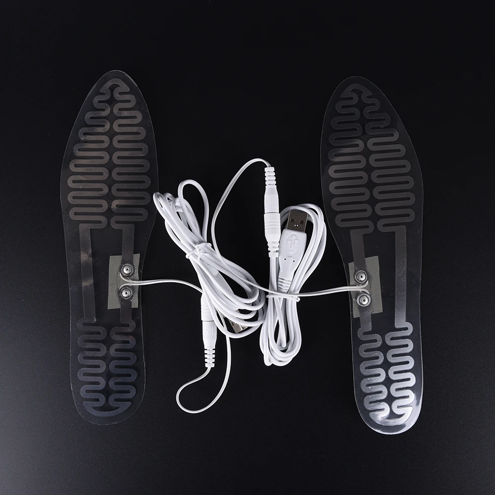 Новинка; 1 пара; 5 в 23 см; USB; стельки с электрическим подогревом; теплые ботинки с подогревом; обувь; колодки+ 2 USB кабеля; уличные лыжные стельки для утепления