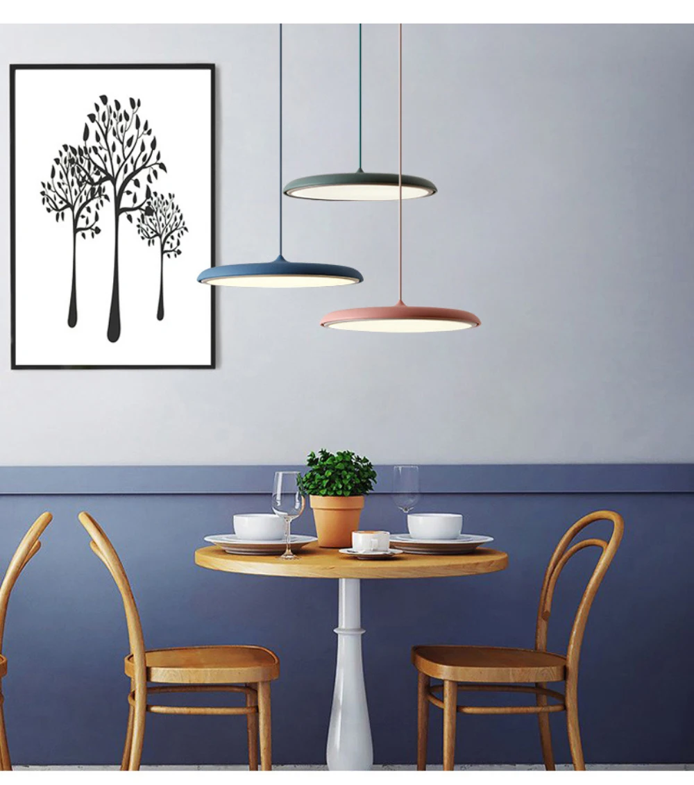 Günstig Moderne Kunst Design LED Anhänger Licht UFO Runde Platte Suspension Lampe Für Esszimmer Wohnzimmer Schlafzimmer Tisch Studie Hängen lampe