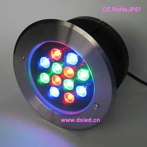 IP68 высокой мощности 12 Вт Открытый RGB светодиодный утопленный свет, светодиодный свет бассейн, нержавеющая сталь, DS-11S-09-12W-RGB, 12 В DC, постоянное