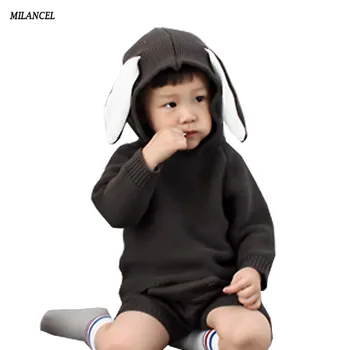 

MILANCEL 2018 Baby Clothing Set Winter Baby Boys Clothes Baby Girl Fashionable Clothes Big Rabbit Ear Tops Shorts 2 Pcs Clothes