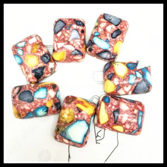 

10pcs natural gem stone cabochons beads caps no hole rectangle shape wholesale diy beads accessories size 13x18mm