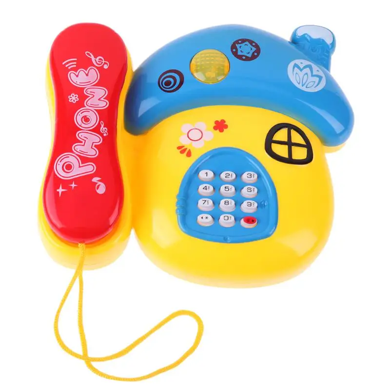 Гриб Пластик телефон игрушка детей раннего образования с музыкой легкой музыки и звук телефон игрушка для детей
