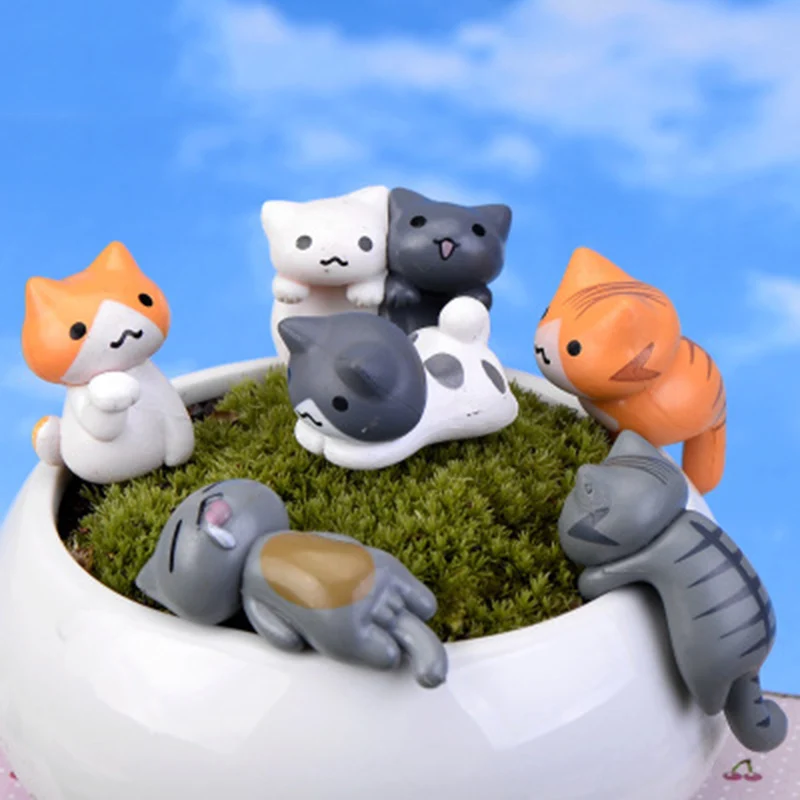 Фигурка кошки ZOCDOU 1 шт. маленькая статуя котенка Декор для дома настольное