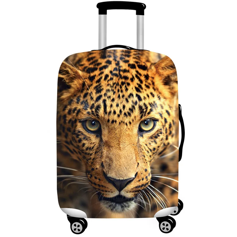 Leopard Эластичный Чехол для багажа, плотный 3D Джинсовый чехол с животными, защитный чехол для чемодана 18-32, чехлы для чемоданов, аксессуары для путешествий, пылезащитный чехол - Цвет: Leopard