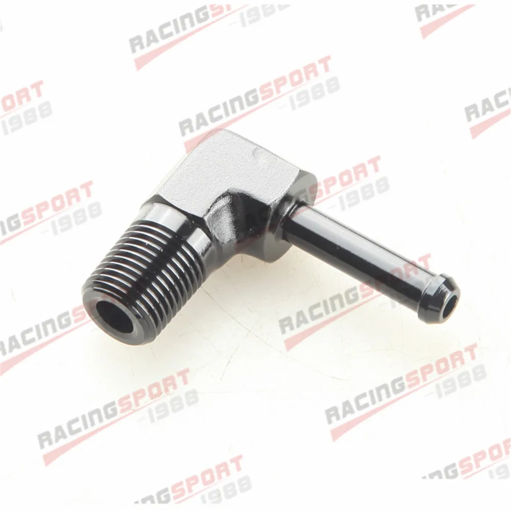 90 градусов 1/8 &quotNPT до 3/16&quot Барб адаптер фитинг алюминиевый черный | Автомобили и