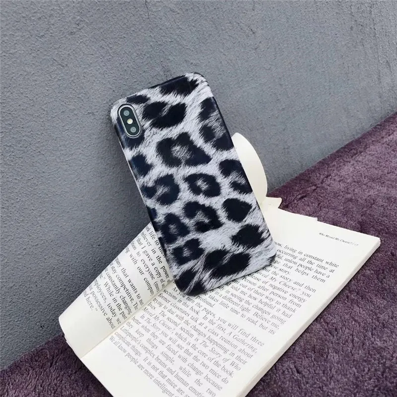 Retro Leopard PU Leather Phone Case for iPhone XSMAX Case for iPhone XXR66S78Plus Case Luxury Soft Cute Cover Silicon Matte09