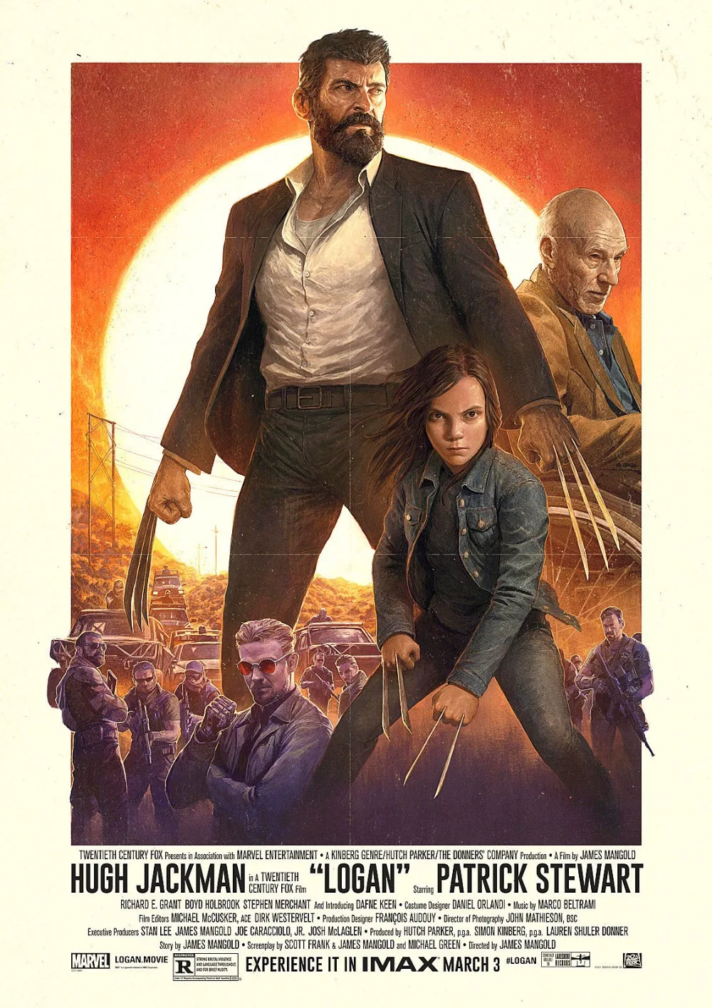 

LOGAN Poster Marvel New Movie 2017 Retro Style COOL Xmen SILK POSTER Decorative painting 24x36inch