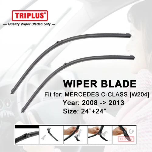Prix pour D'essuie-glace Lame pour Mercedes Benz Classe C W204 (2008-2013) 1 set 24 "+ 24", plat Aero Faisceau Pare-Brise Essuie-glace sans cadre Souple Lames Prix pour D'essuie-glace Lame pour Mercedes Benz Classe C W204 (2008-2013) 1 set 24 "+ 24", plat Aero Faisceau Pare-Brise Essuie-glace sans cadre Souple Lames