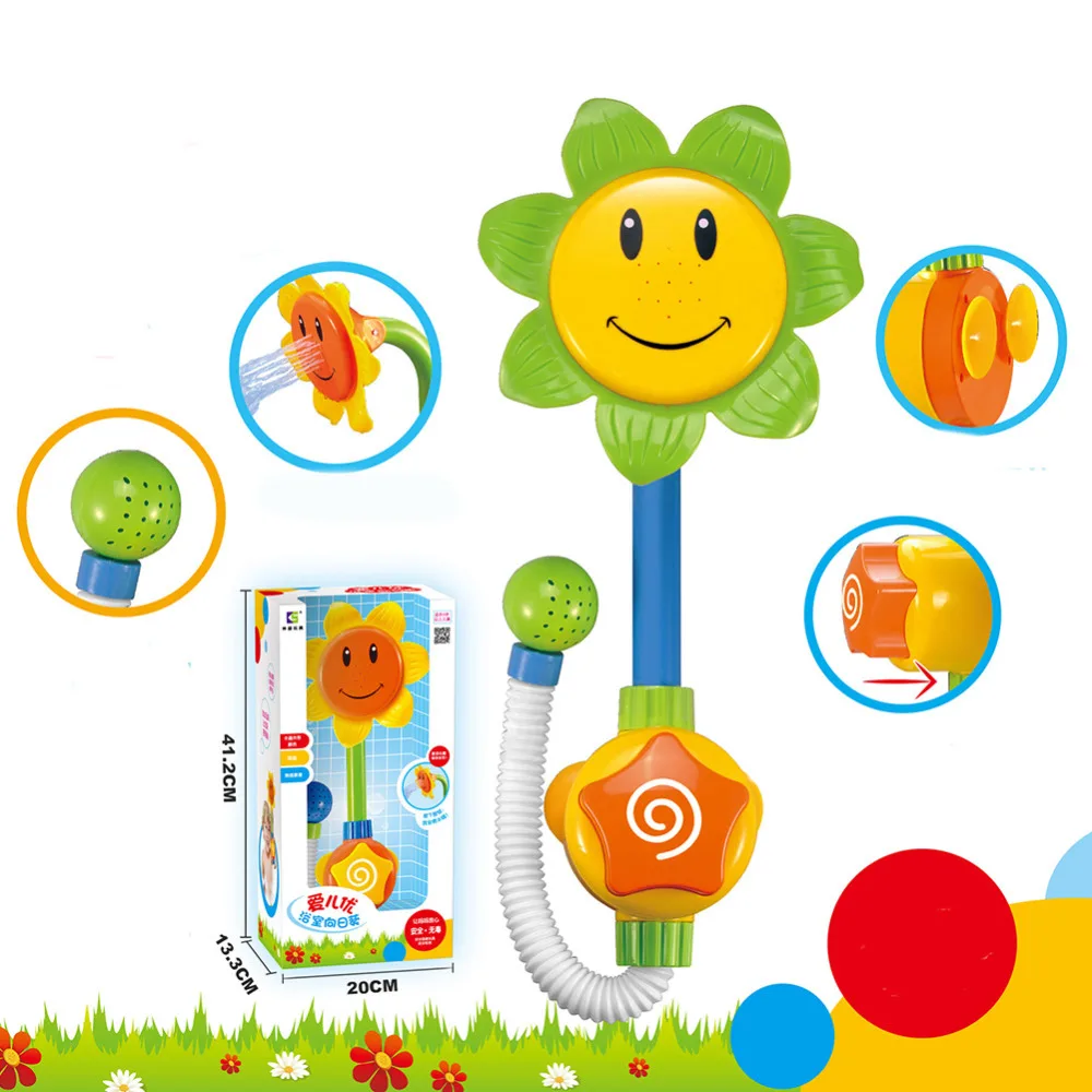 Baby Bath Sunflower Water Shower Faucet Bath Toy Baby Swimming Spout Water Sprinker Sprayer