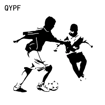 

QYPF 15.2*14.4CM Interesting Teenagers Football Players Sport Soccer Decor Car Sticker High Quality Silhouette C16-0525