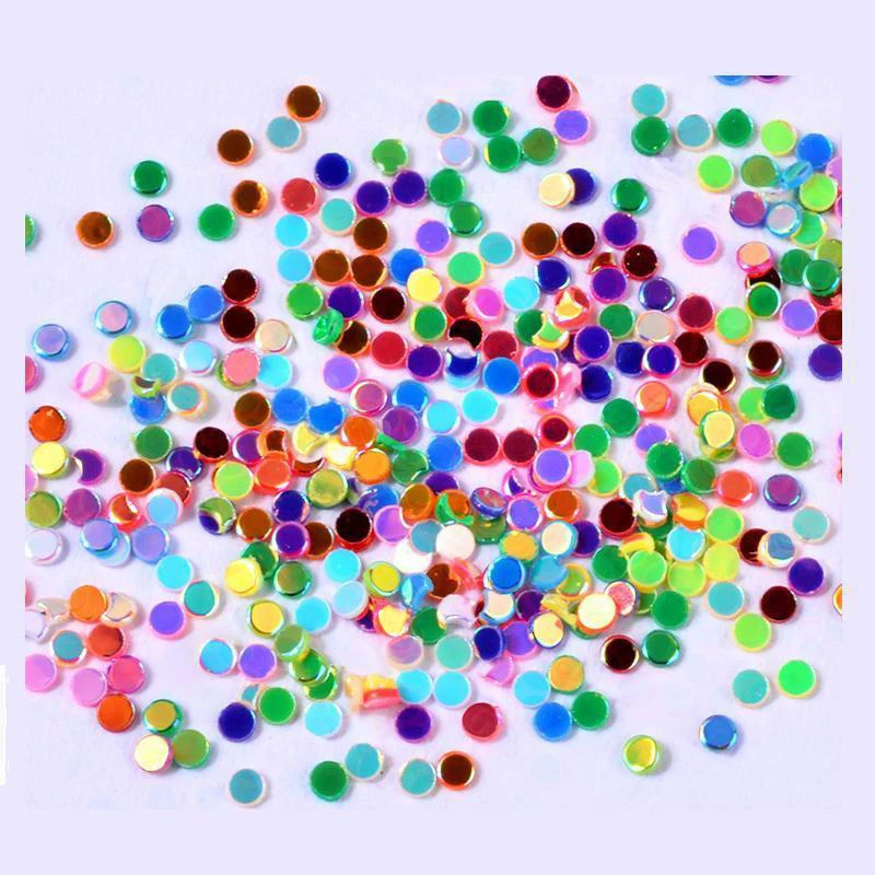 1 Wheel/12 Colors Nail Art Round Sequin 1mm Rainbow Rhinestone Wheel for Nail Art Decoration