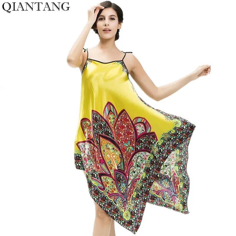 

Top Selling Women's Mini Robe Bathgown Short Sleepwear Faux Silk Bath Gown Nightgown Pijama Mujer One Size Y8447