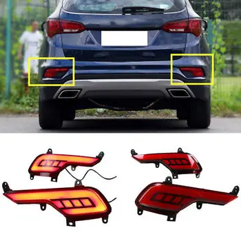 

for Hyundai IX45 santafe 2016 2017 2pcs Rear fog light Assembly Tail Foglights Safety Signal Warning Lamp Car Accessories