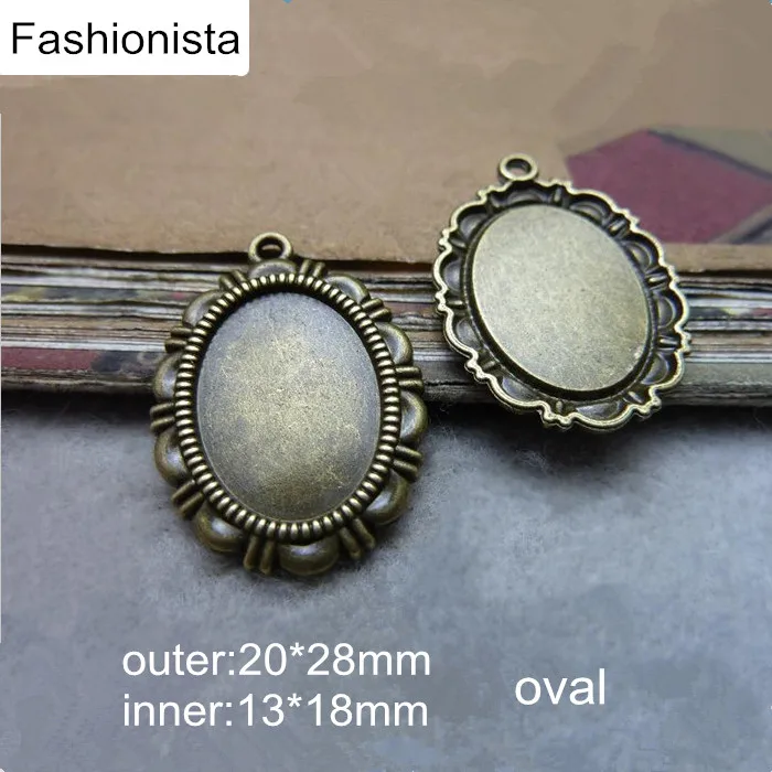 Earring Clips Round Cameo Setting Bronze Tone DIY Fit 10mm Cabochon 23mm 20Pcs