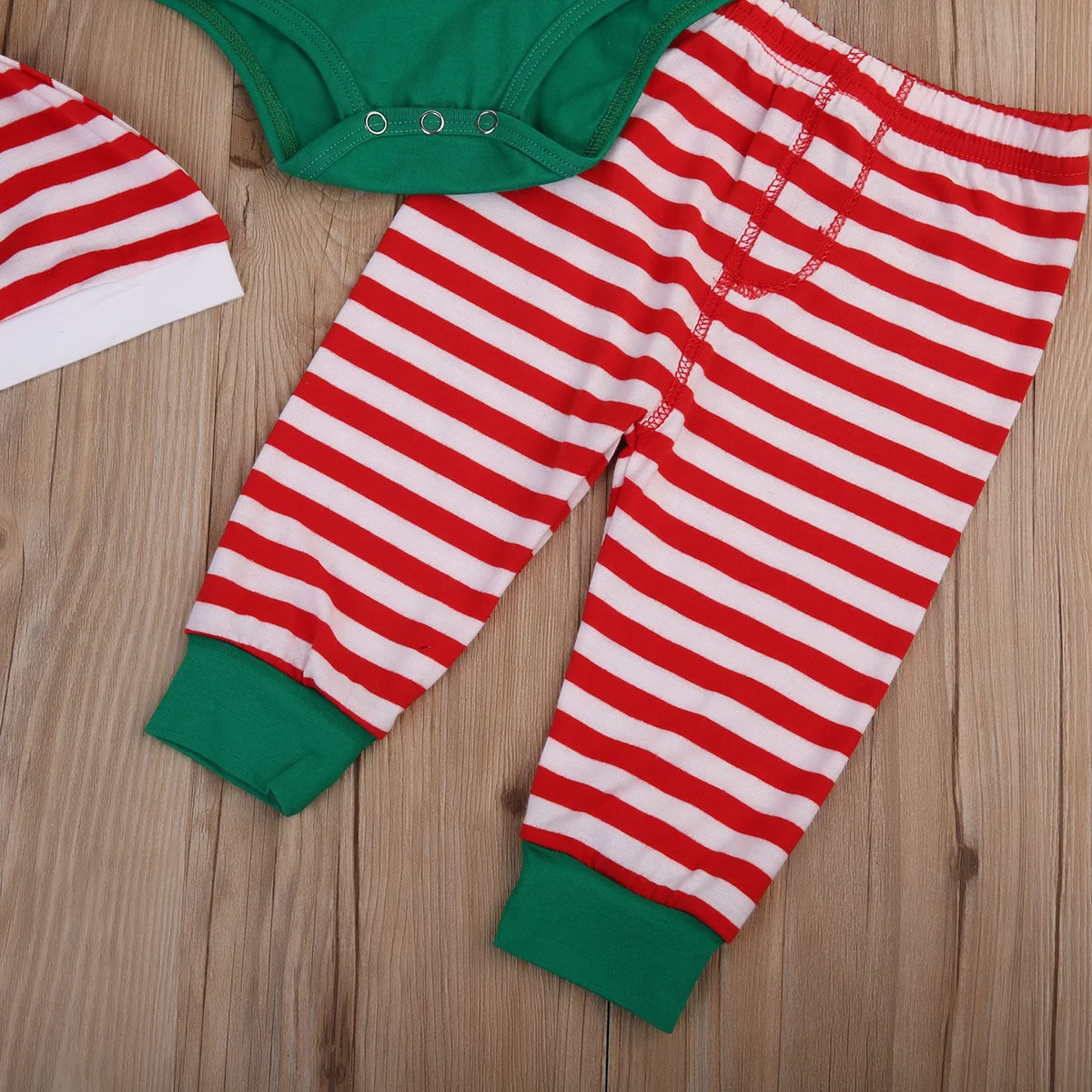 Рождественский комплект одежды из 3 предметов для новорожденных мальчиков и девочек: боди+ штаны+ шапочка Размер от 0 до 24 месяцев