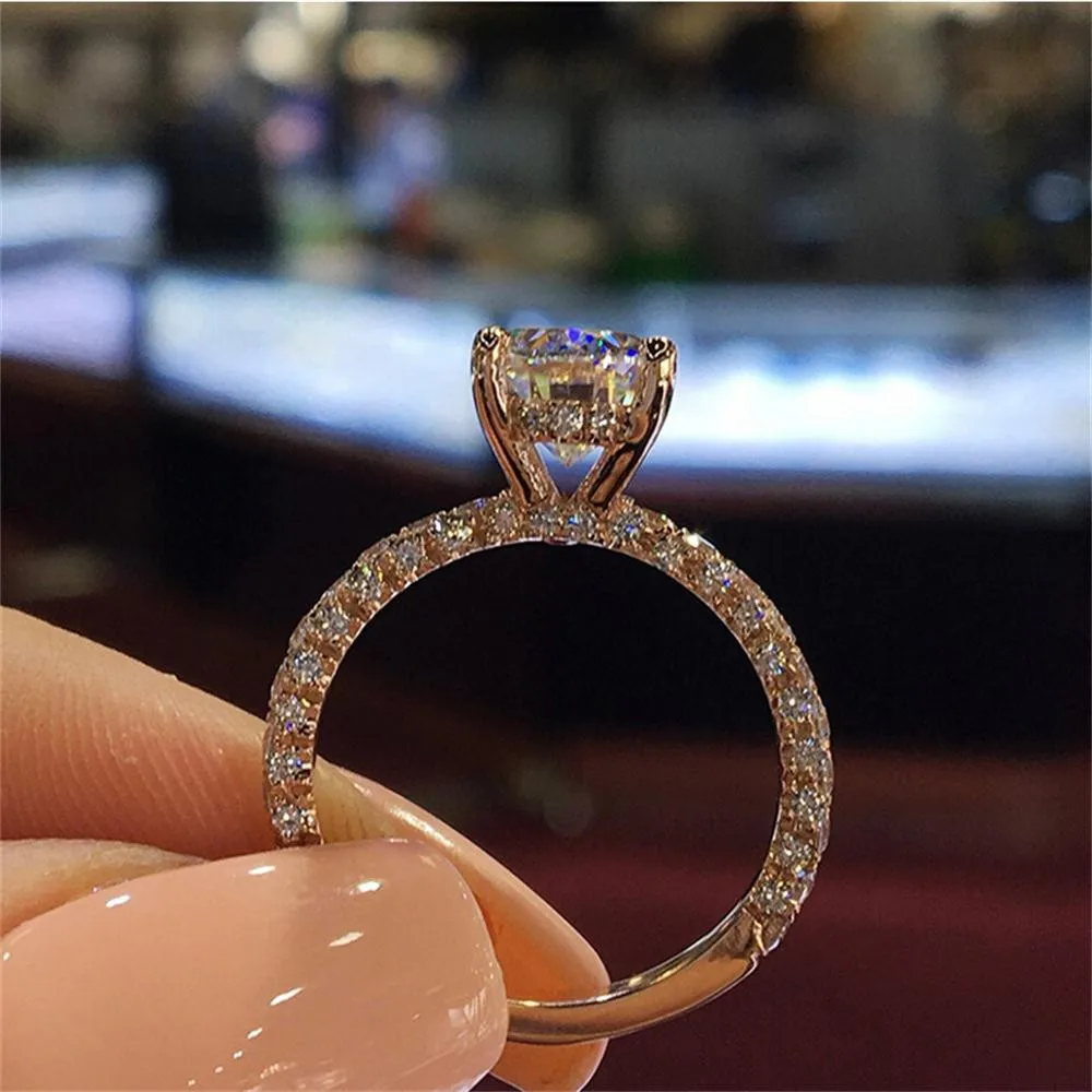 

Women Rings Gold Filled Bridal Band Jewelery Engagement Wedding Rings female silver ring anillo mujer