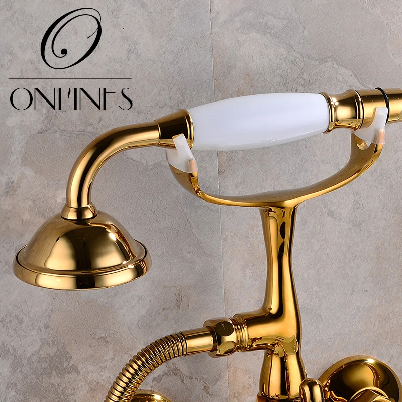 German online Super Furukawa antique full copper bathtub faucet shower faucet hot and cold calls ceramic handle