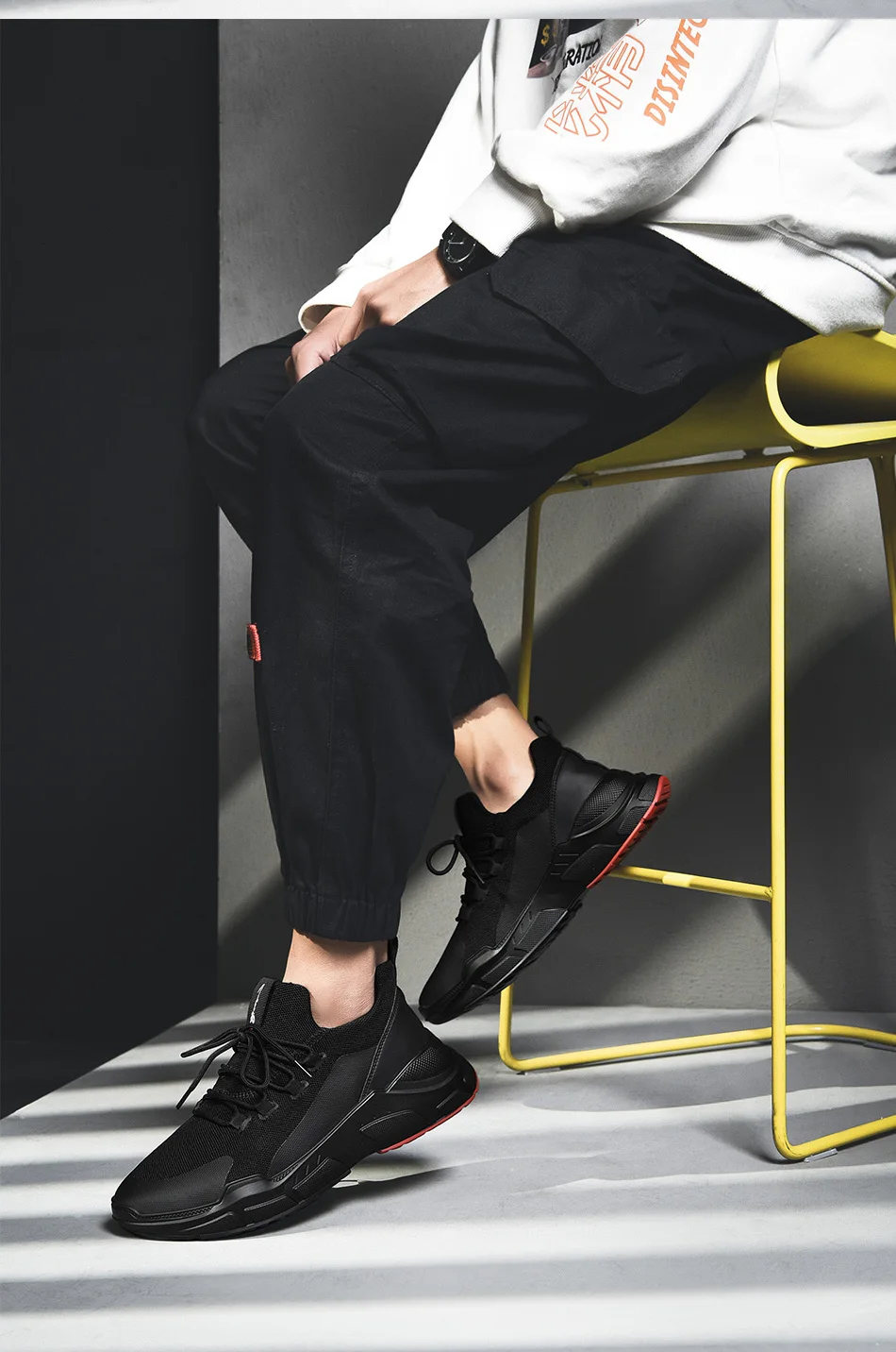 SUROM спортивная обувь для мужчин летние кроссовки дышащие сетчатые уличные спортивные туфли Мужская увеличивающая рост черная верхняя