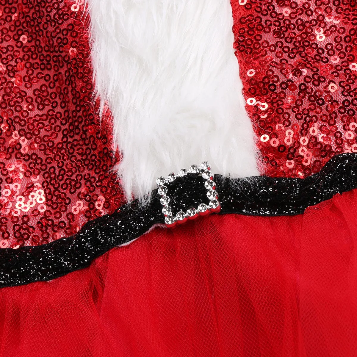 Рождественские вечерние платья Санта Клауса с пайетками для маленьких девочек кружевные мини-платья-пачки с открытой спиной От 0 до 2 лет