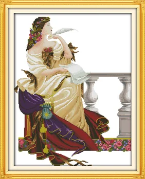

Writing endless yearning home decor canvas Cross Stitch kits people14ct white 11ct print embroidery DIY handmade needlework wall