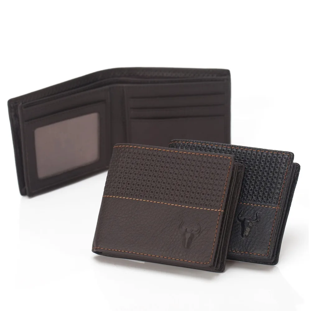 

Genuine Leather Men Wallets Short Coin Purse Small Emboss Vintage Wallet Cowhide Leather Card Holder Pocket Purse Men Wallets