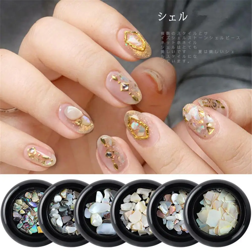 

1 Box Shell Stone Nails Art Sequins for Nail UV Gel Polish Nail Decoration of Nail Accessories