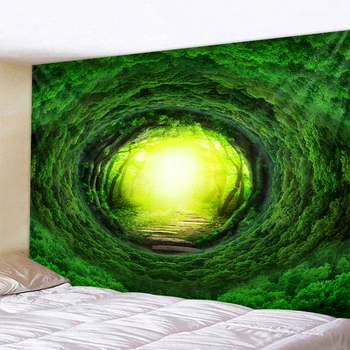

3d Nature Tree Hole Tent High Quality Mandala Indian Tapestry Wall Hanging Bohemian Yoga Mat Sandy Beach Throw Rug Blanket Large