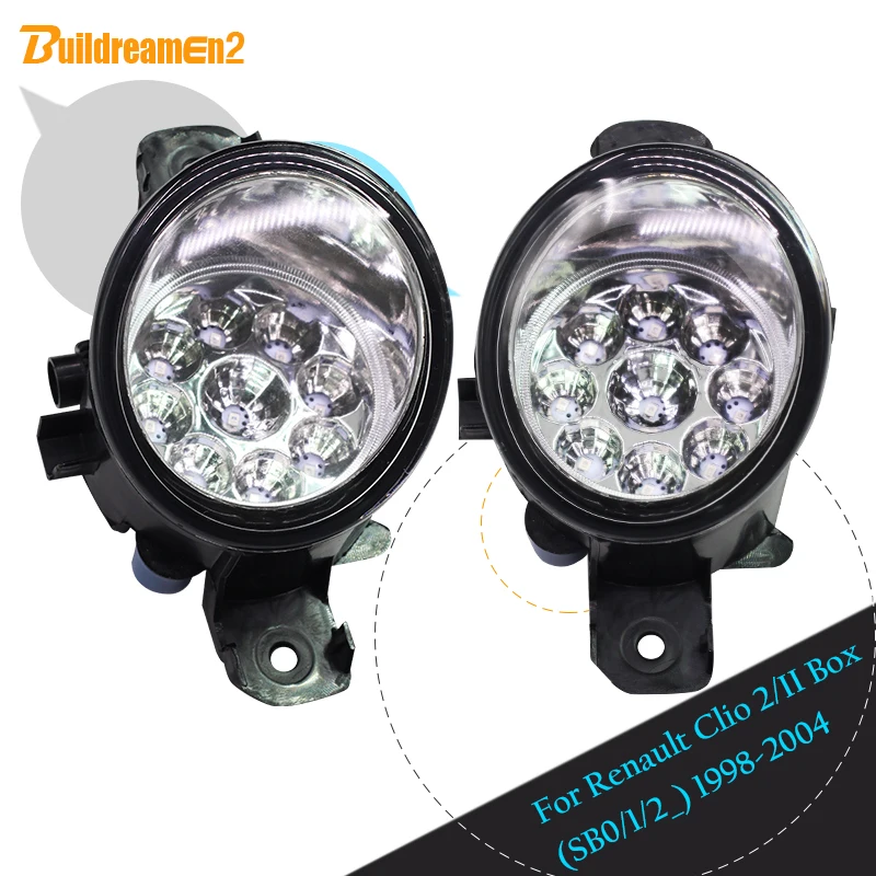 

Buildreamen2 For Renault Clio 2/II Box (SB0/1/2_) 1998-2004 H11 H8 Car LED Light Daytime Running Light DRL Fog Light 12V 1 Pair