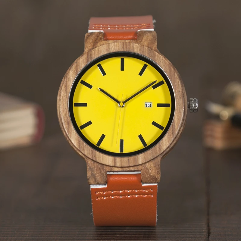 BOBO BIRD O09 Wood Wristwatch Men Color Leather Quartz Watch with Date Display relogio para as mulheres