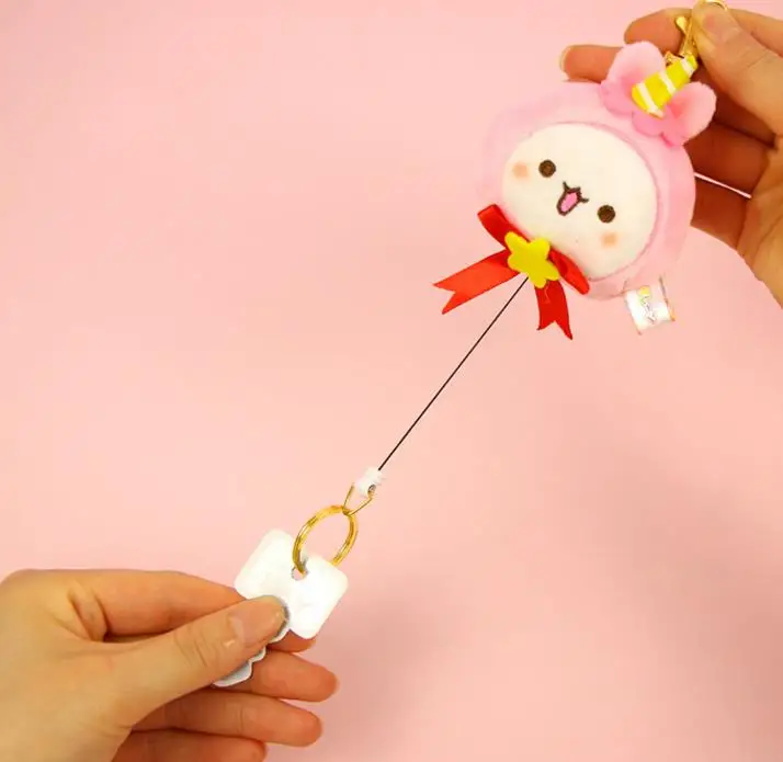 1 шт. Kawaii животное плюшевый Телескопический брелок мультфильм кролик подвеска со свиньей Мягкие плюшевые игрушки плюшевые Dolll подарок для детей