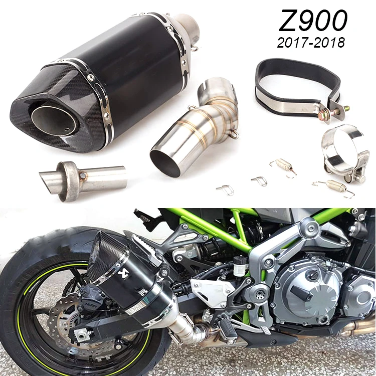 

Free Shipping Universal Motorcycle akrapovic Youshimura Exhaust System Muffler Silencer Pipe Slip On for kawasaki Z900 2017 2018