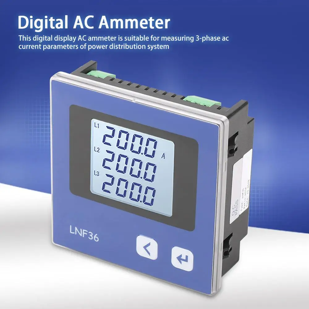AC Ammeter Digital LCD 3 phase Ammeter LNF36 / LNF36 C Intelligent