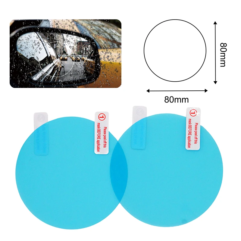 2 шт. Автомобильная зеркальная защитная пленка заднего вида, противотуманная, на окно, прозрачная, непромокаемая, на зеркало заднего вида, Защитная мягкая пленка, авто аксессуары