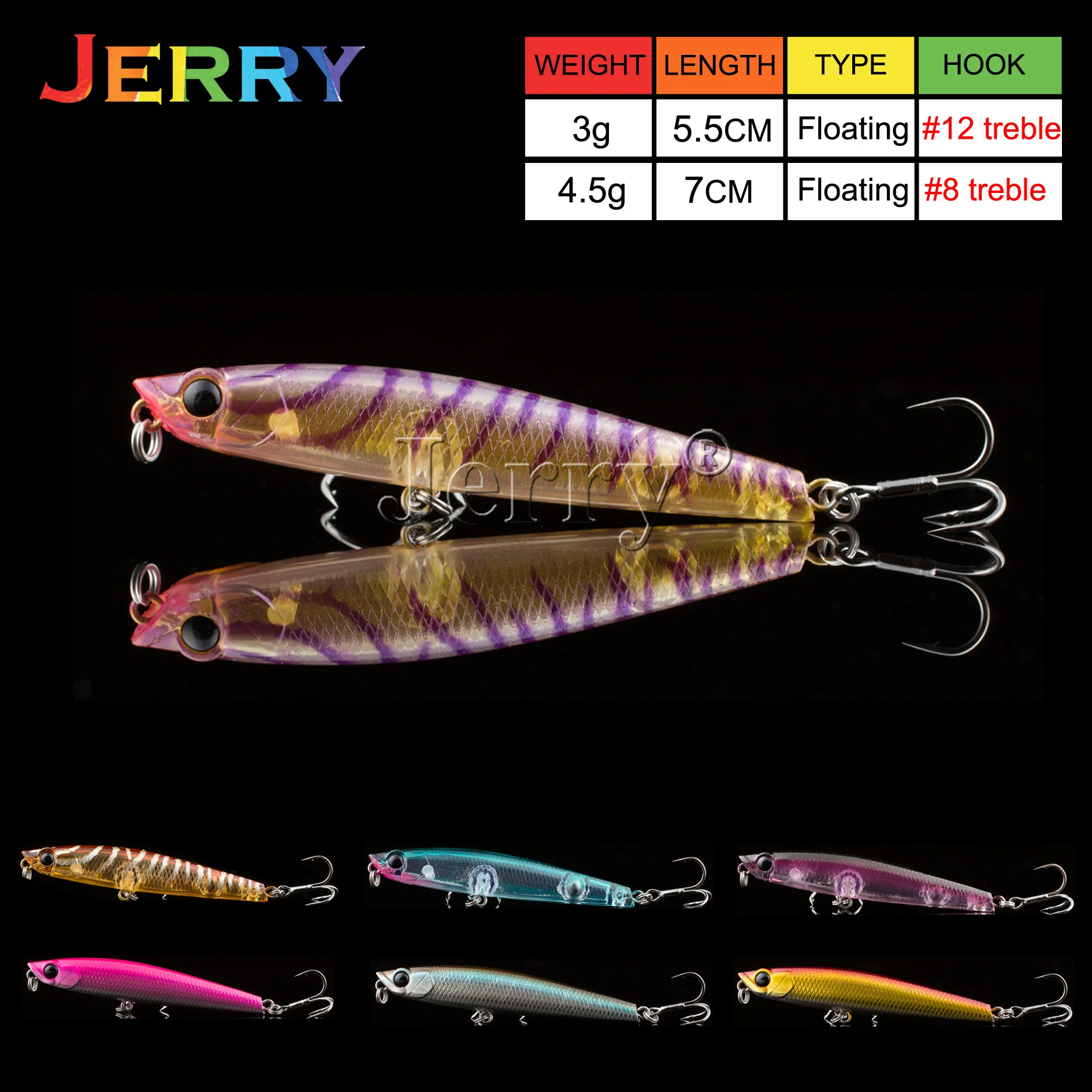 Bass Lure Crazy snake head 125mm 18g Walking Topwater Popper VMC Hooks Slim Lure