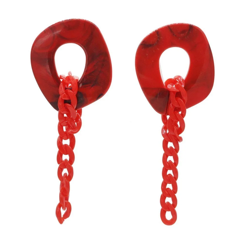 Fashion Resin Drop Earrings jwelry For women Womens Original Design Red Link Female boho | Украшения и аксессуары