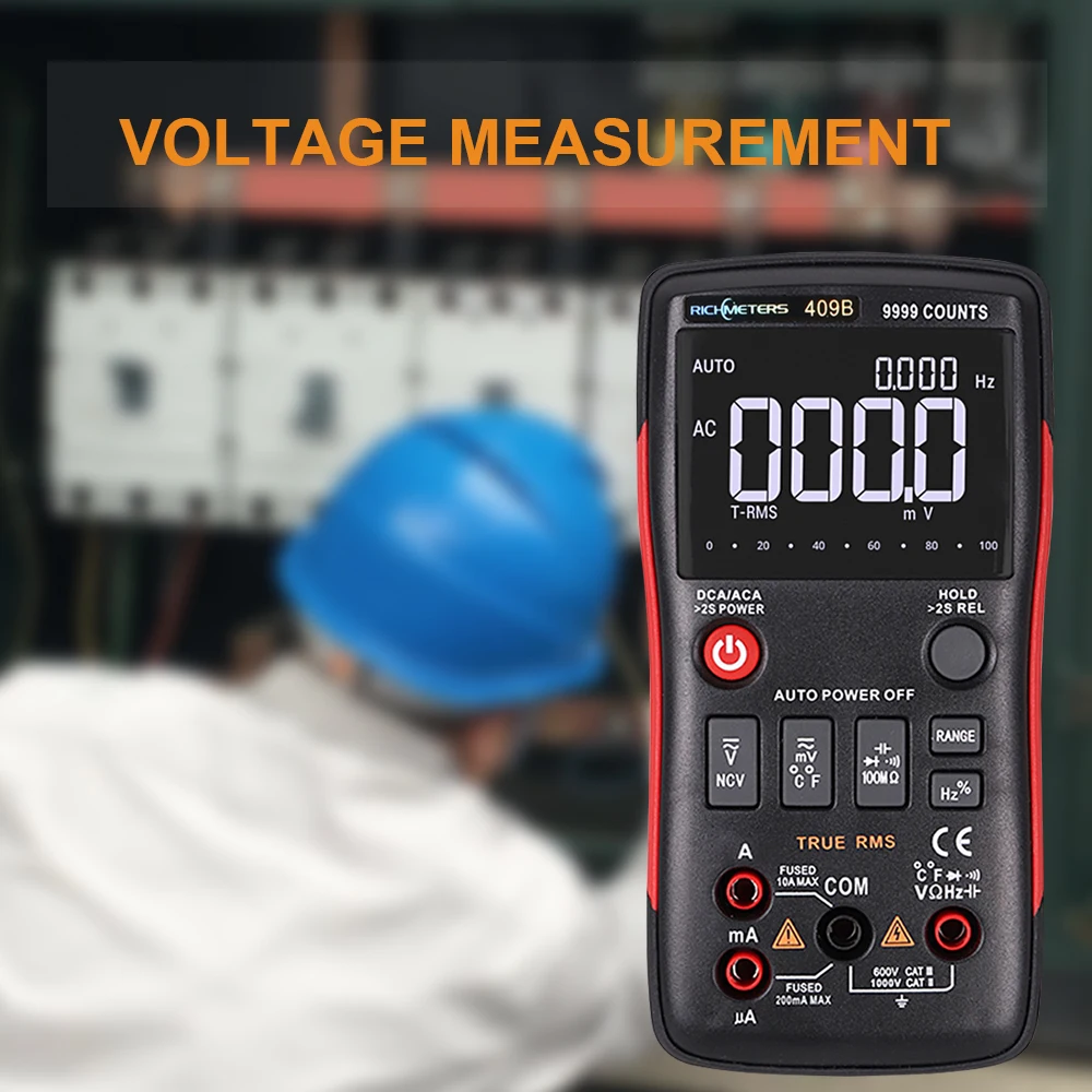 Цифровой мультиметр RICHMETERS RM409B True-RMS DC AC Напряжение Амперметр измеритель тока с аналоговым графом датчик температуры тест