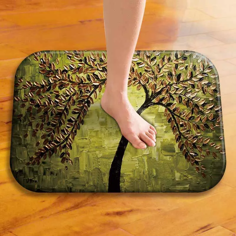 Входной коврик 3D яркий дерево коврик с принтами 3D коврик с листьями для спальни ванной кухни двери нескользящий коврик ковер домашний декор