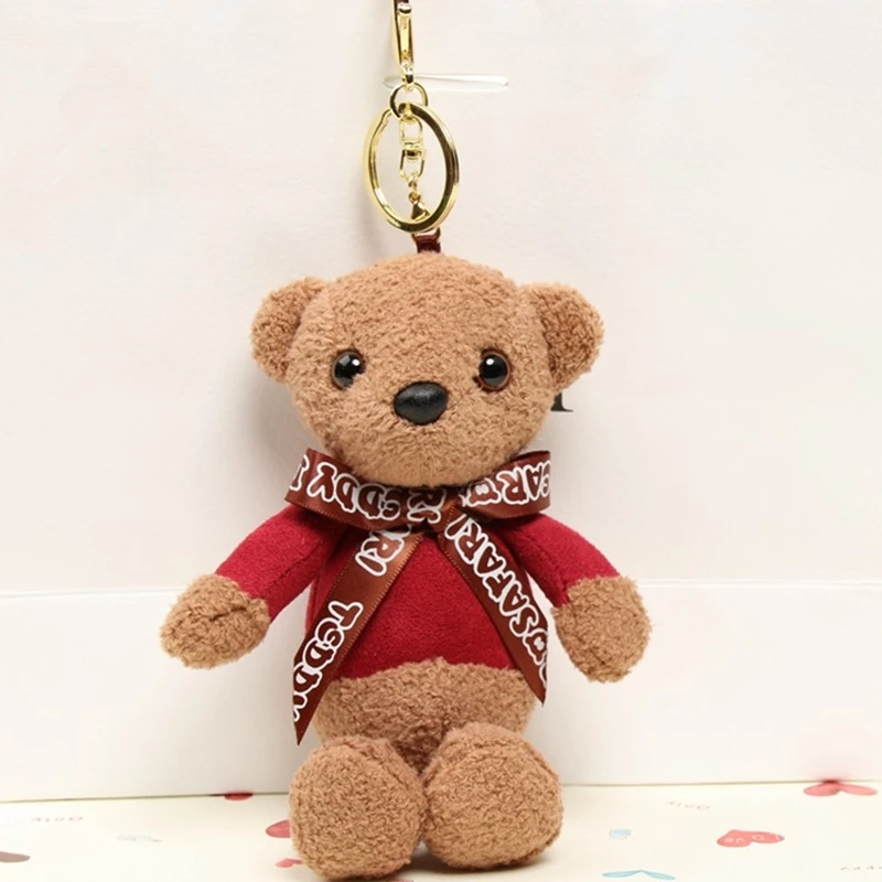 

Cute Teddy Bear Toy Plush Doll Keyring Soft Cartoon Animal Keychain Stuffed Toys Pendant Key Chain Women Bag Charm Trinket Gift