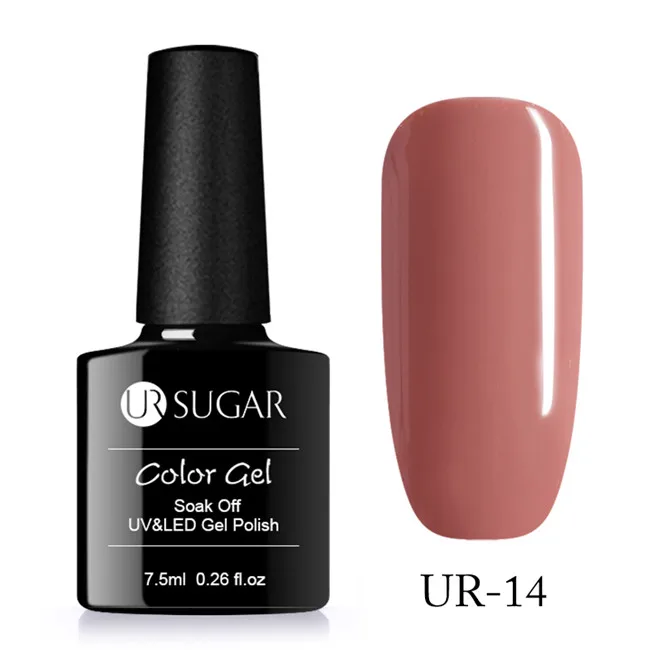 UR сахар 7,5 мл генный цветной гель лак для ногтей Одноцветный гель лак личная гигиена Лаки полупостоянных Nail Art Гель УФ светодиодный - Цвет: UR-14
