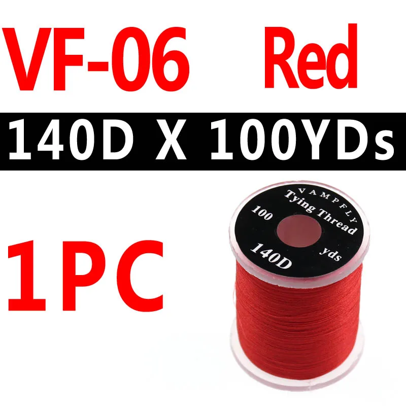 color 06 red 1 шт. 140D форель бас мухобойка материал мухобойка нить мухобойка для размера 6~ 14 мухи красный оливковый красный серый со стандартной Бобиной - Цвет: color 06 red