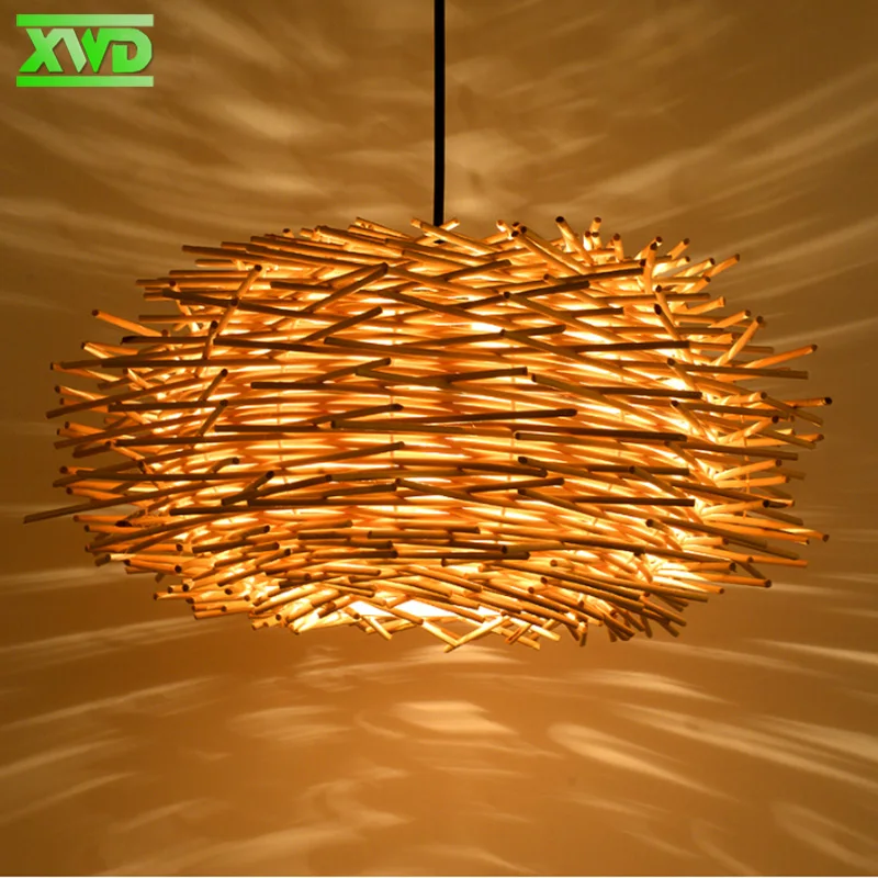 Goede Landelijke Stijl Vogelnest W Hanglamp Koffie Huis Eetzaal Foyer E27 Lamphouder 110  240V Indoor Verlichting Gratis Verzending