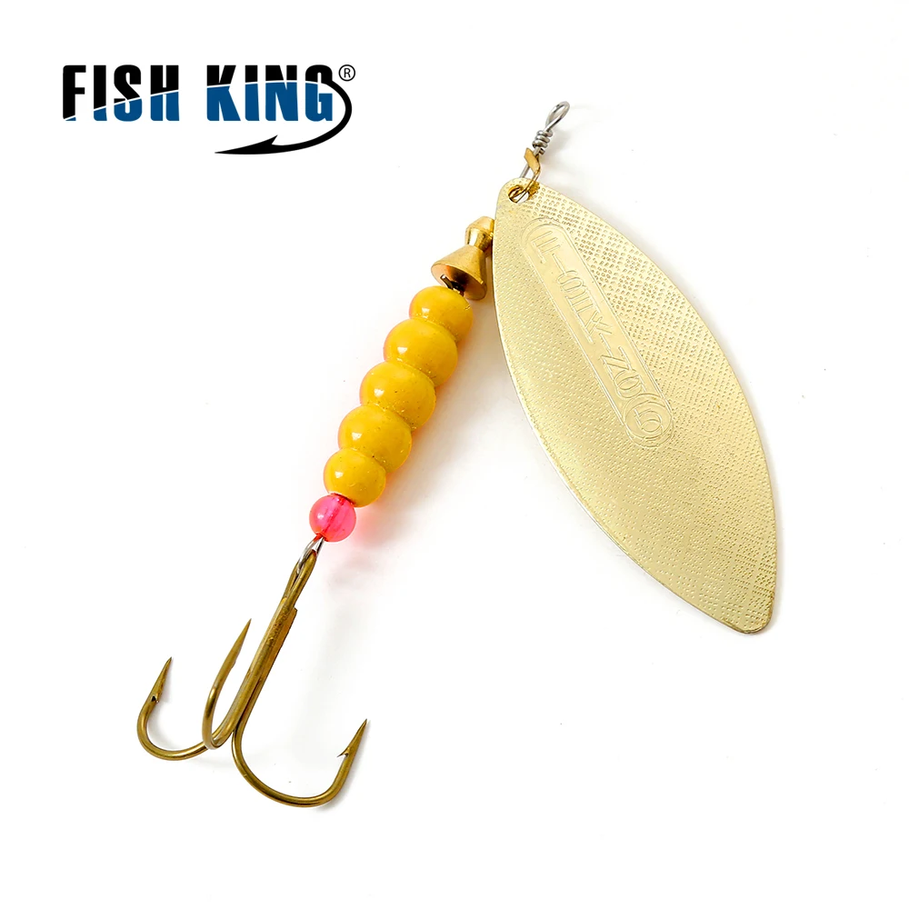 Fishing King 4 цвета 0#-5# spinner ложка приманки с металлической жесткой приманкой с тройным крючком рыболовные снасти Pesca