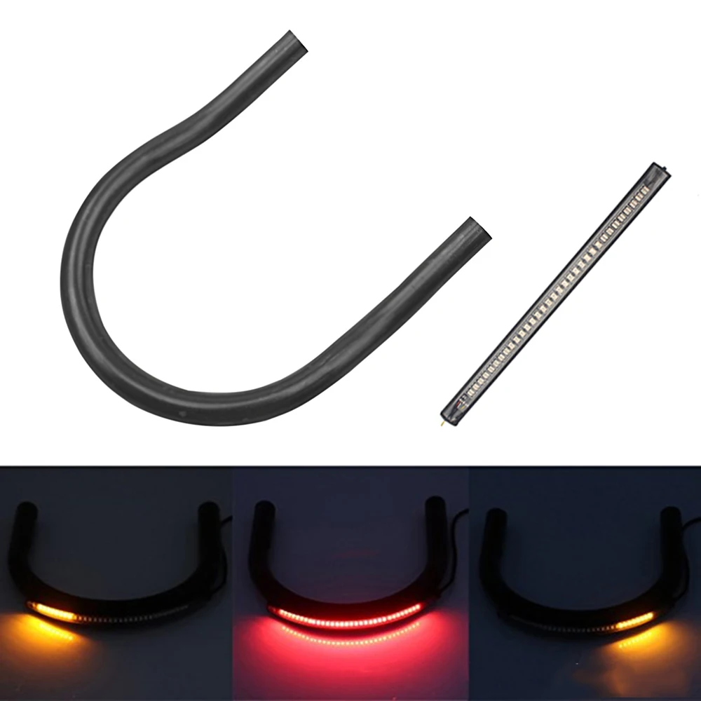 

22mm 7/8" Inch Tube Universal Cafe Racer Seat Frame Hoop Brat Style Loop with LED Brake Turn Signal Light for Honda CB Yamaha XS