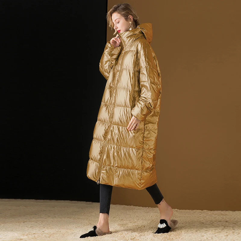 gold Porter Lc376 Vers Longues De Capuchon Le Veste Taille Nouveaux La Grande Côté Hiver Femmes Chaud Deux Bas Épaissir À Silver black En Solides Vrac 2018 Manteau Mode cSpqavwOw