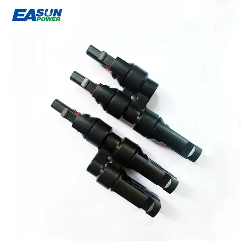 Easun Connettore Di Alimentazione 1 Coppia 2T Branch Connettori M/Fm Pannello Solare Cavo Accoppiatore Combinatore Cavo Del Pannello Connettori