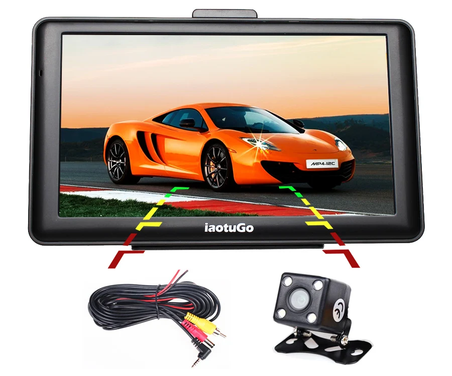gps system for car iaotuGo 7" Android Car GPS Navigation+LED Night Vison Rear Camera,Android 4.4 Capacitive GPS Navigator 512M 8G Bluetooth AVIN car navigation